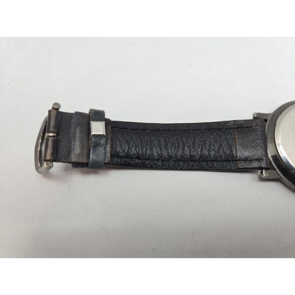 Vintage CS Ltd Hong Kong Celestial Sun Face Quartz Watch New Battery Brown Strap main image 7